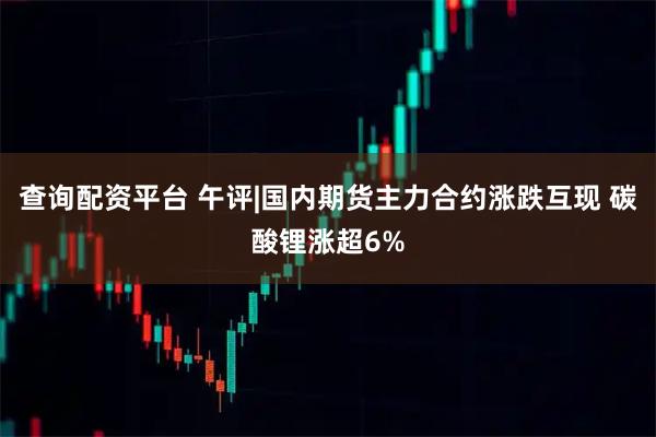 查询配资平台 午评|国内期货主力合约涨跌互现 碳酸锂涨超6%